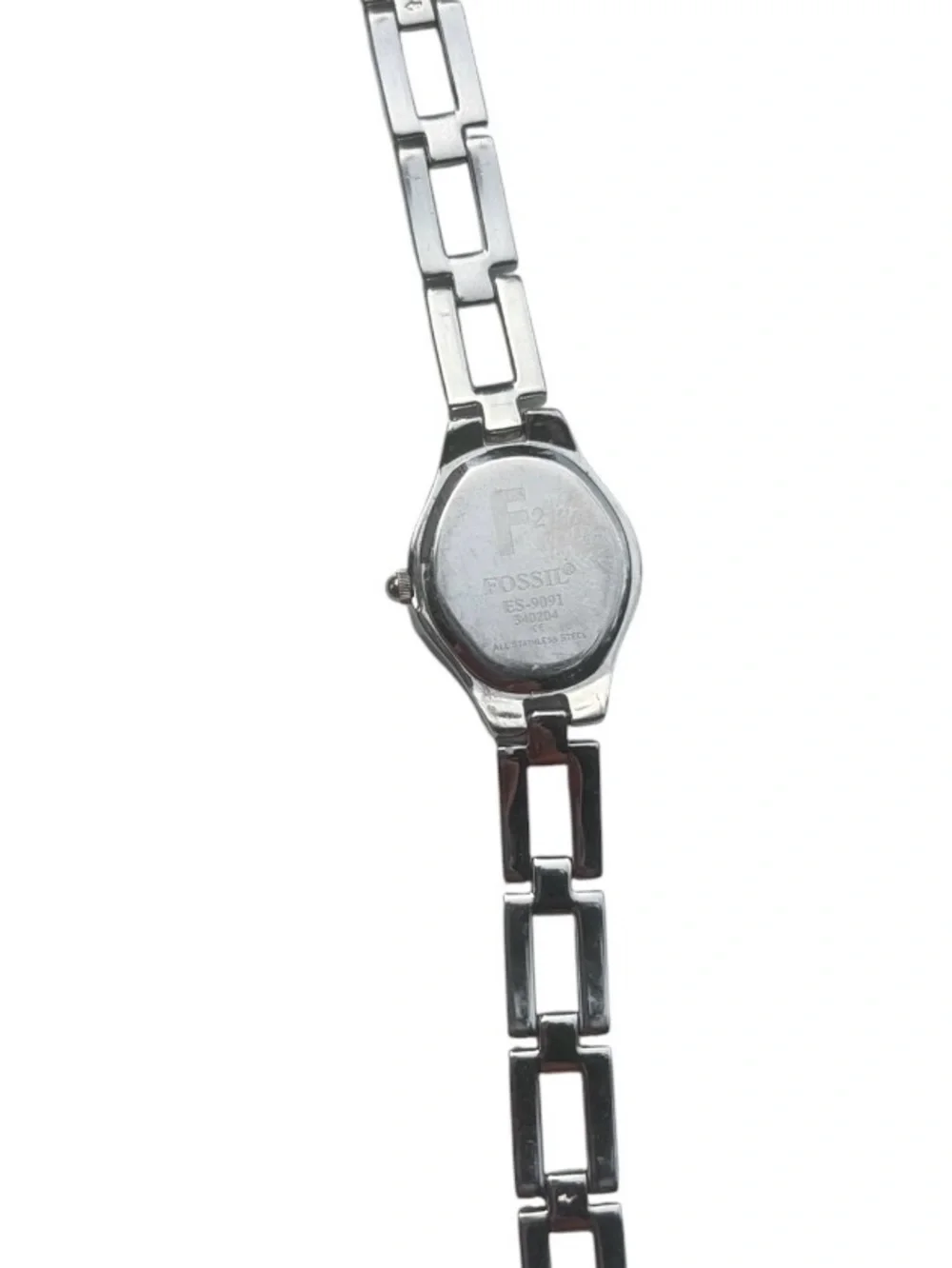 Fossil F2 ES-9091 Women’s Purple Dial Silver Watch – Needs Battery